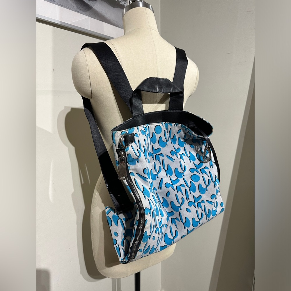 JIL SANDER BLUE BACKBACK LEATHER FABRIC